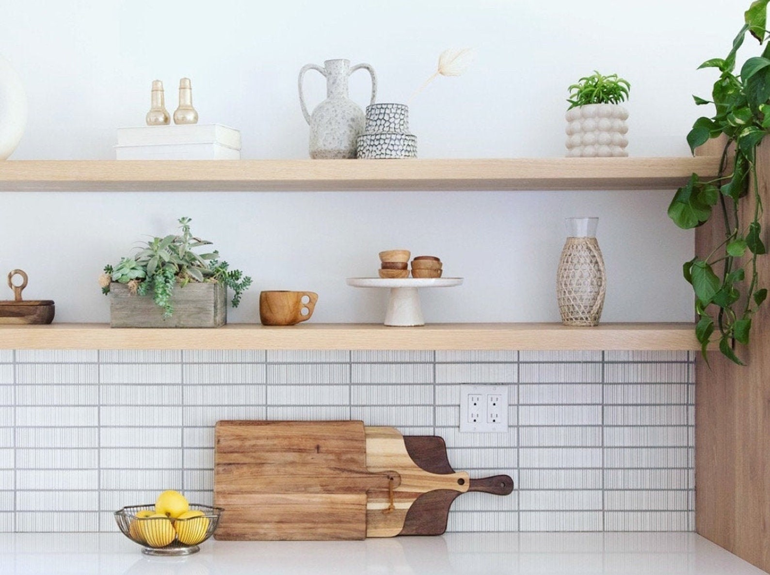 White Oak Floating Shelves. Modern Floating Shelves. Kitchen Etsy