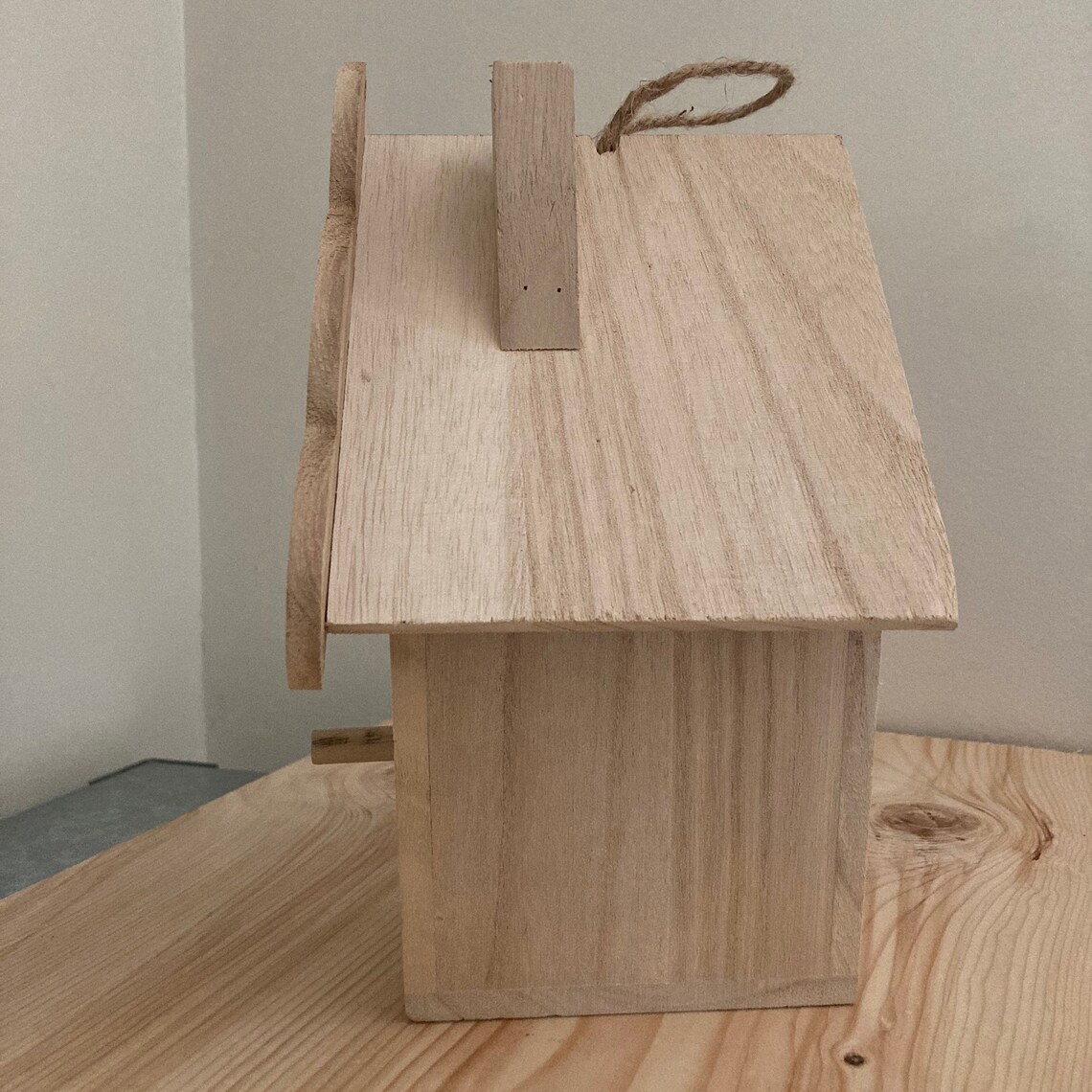 Large Unfinished Wood Birdhouse Scalloped Roof Birdhouse Etsy