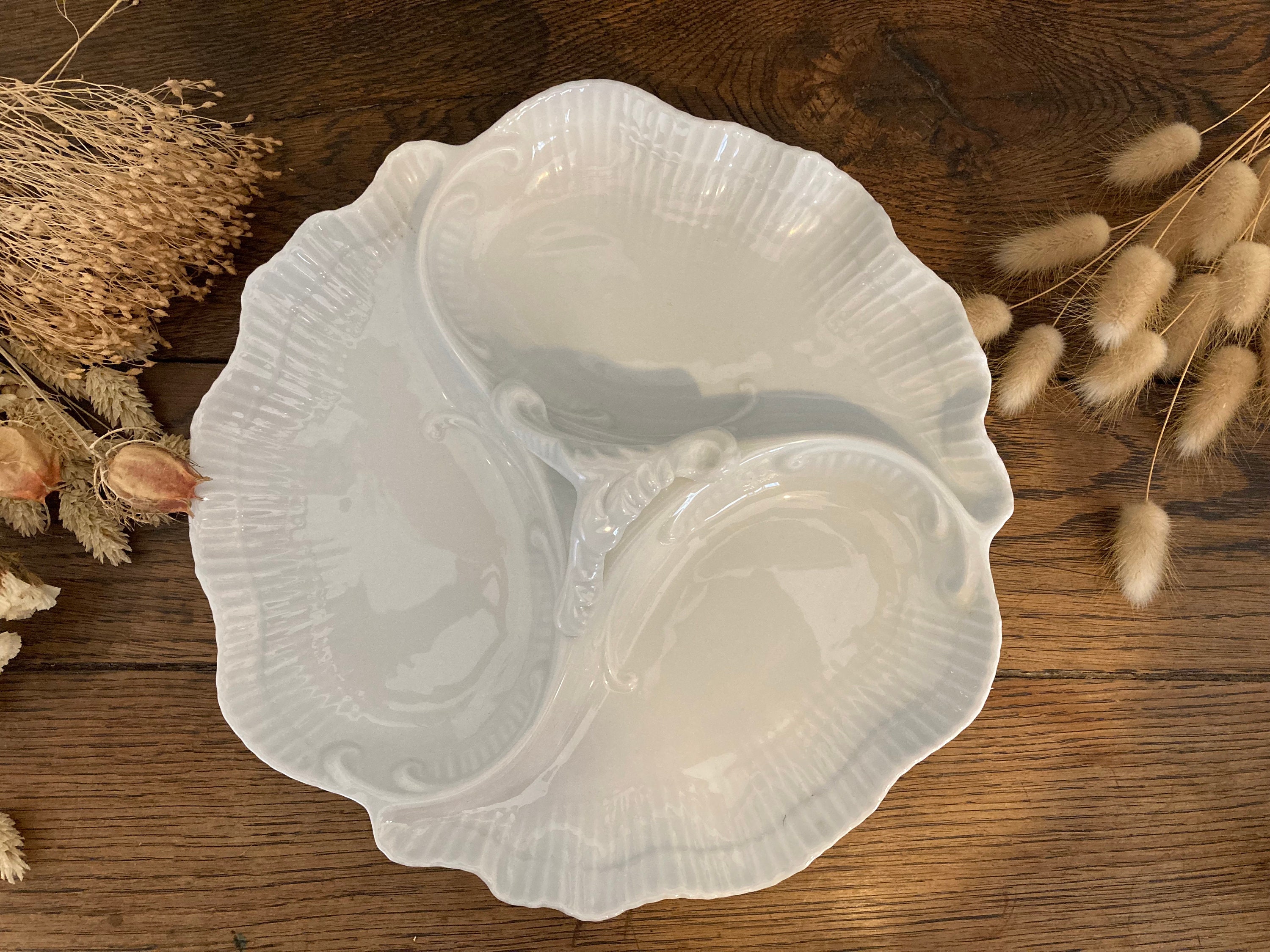 Beautiful Vintage Appetizer Plate/Mendiant Serviteur Aperitif Porcelaine de Limoges Porcelain