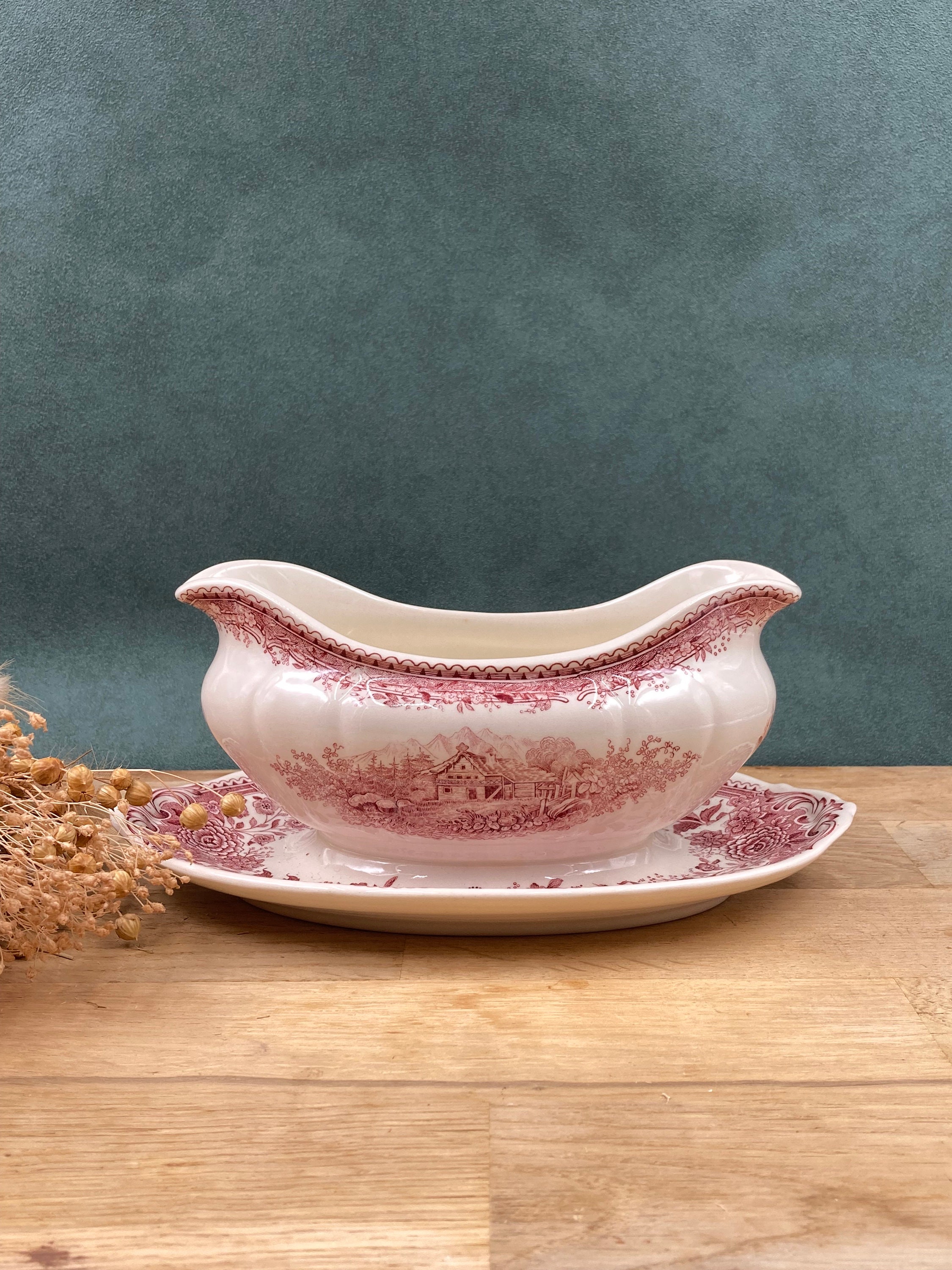 1960's Vintage China Transferware Gravy Boat Villeroy & Boch Burgenland/Saucière Villeroy et Boch Mo