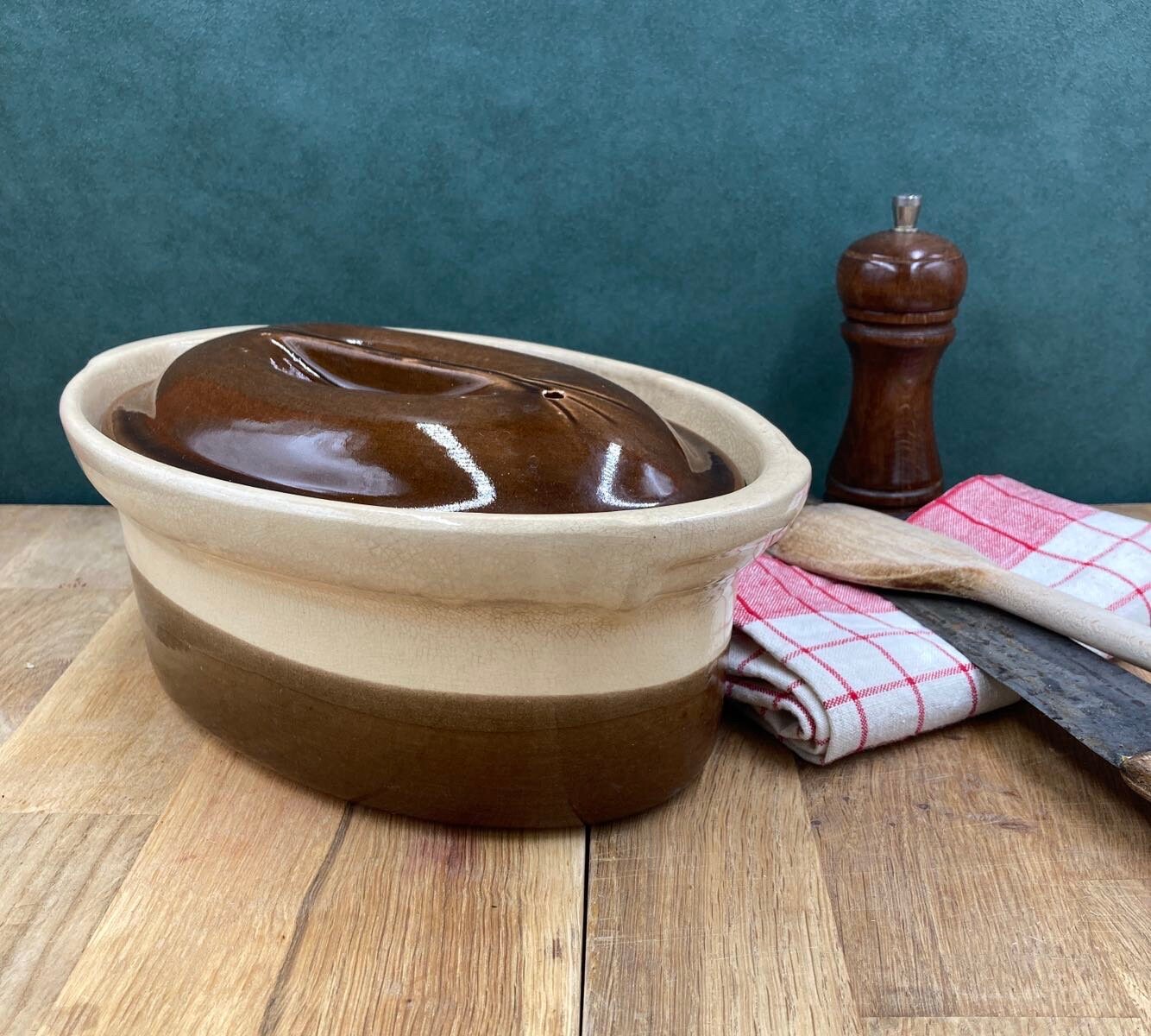 LA BOURGUIGNONNE / SARREGUEMINES Vintage Earthenware French Terrine