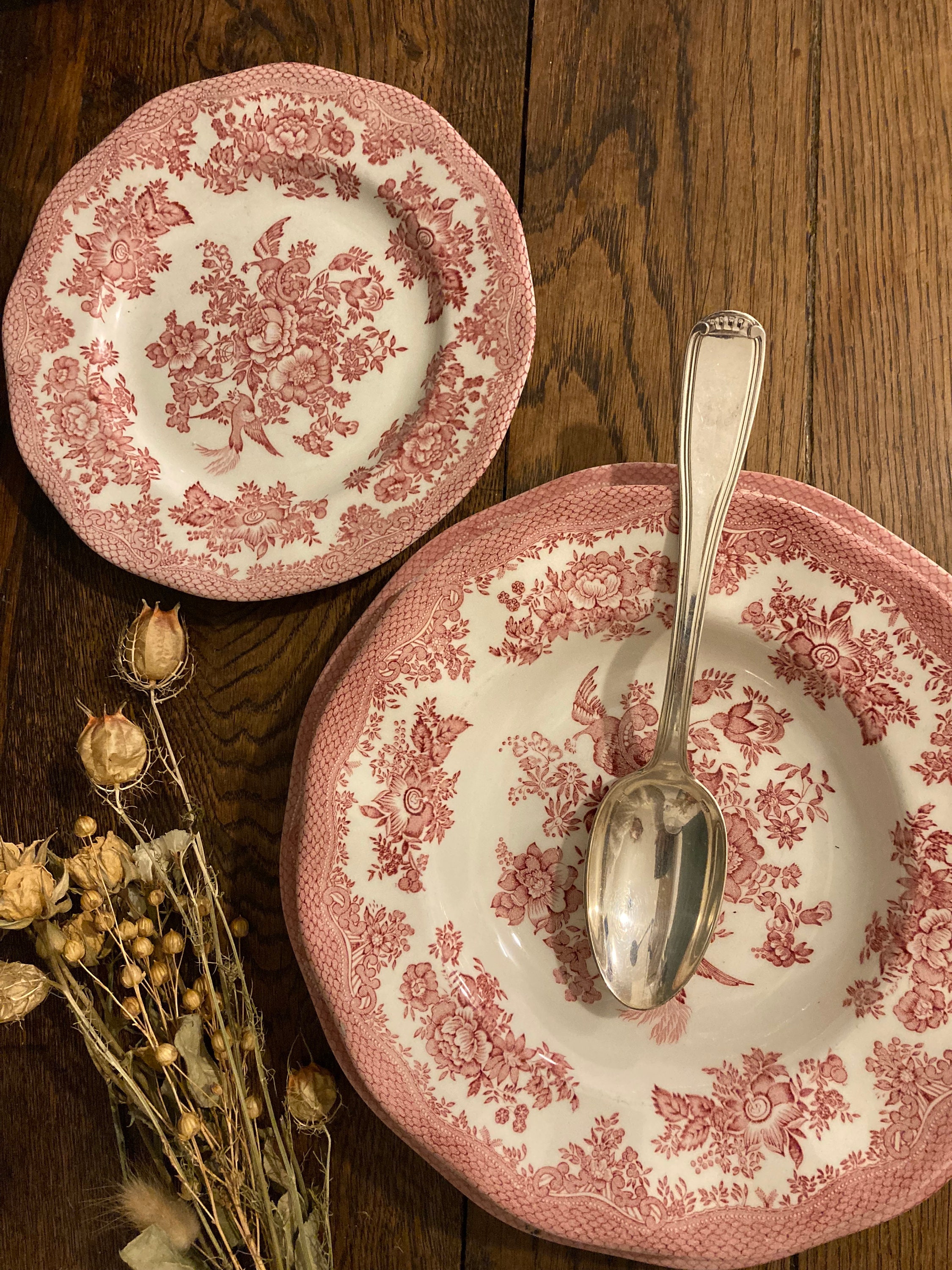 Set Of Plates/ Dessert/Soup Unicorn Tableware Asiatic Pheasants/ Assiettes Soupe Faisans Asiatics St