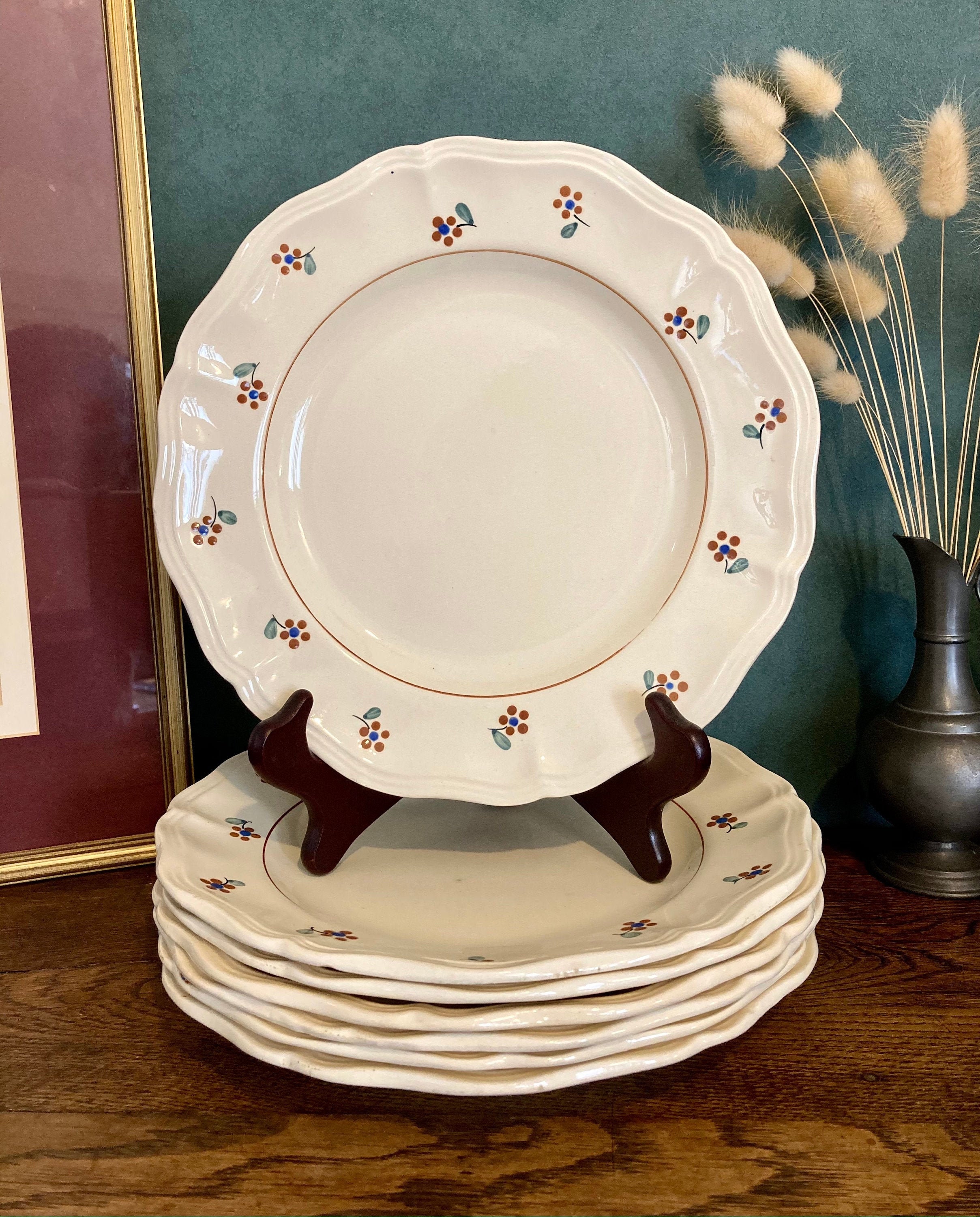 1950's Flat Plates 24.5 Cm China Transferware - Etsy