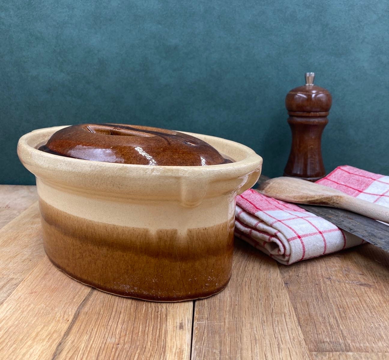 LA BOURGUIGNONNE / SARREGUEMINES Vintage Earthenware French Terrine