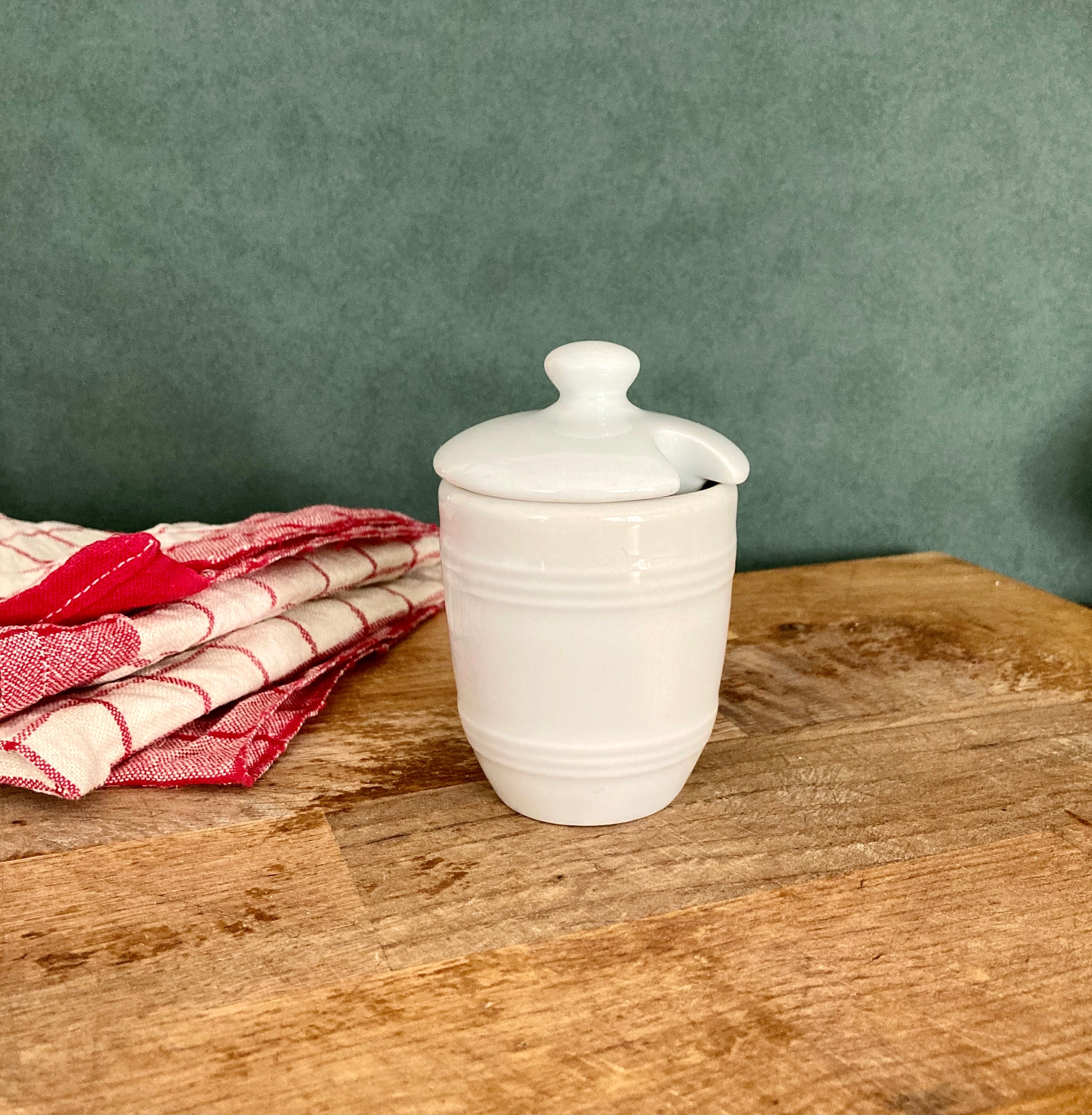 Vintage Mustard Pot Apilco/Moutarde Blanc White