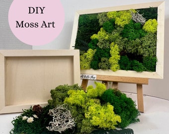 Kit de bricolaje / Arte de pared de musgo / Regalo de amante de la naturaleza / Decoración de musgo preservado / Arte inspirado en la naturaleza / Kit de artesanía para adultos / Regalo de cumpleaños / Regalo de Navidad