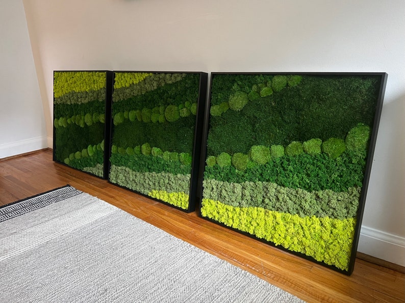 Moss Wall Art Preserved Moss Framed Large Moss Wall Decor Etsy