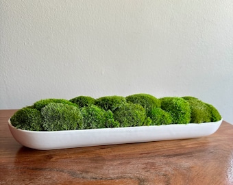 Moss Centerpiece Ceramic | Pole Moss | Preserved Moss Gift | Long Ceramic Centerpiece | Pole Moss | Gift Centrepiece | Wedding Gift