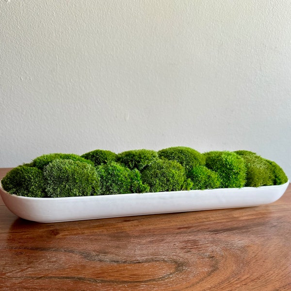 Moss Centerpiece Ceramic | Pole Moss | Preserved Moss Gift | Long Ceramic Centerpiece | Pole Moss | Gift Centrepiece | Wedding Gift