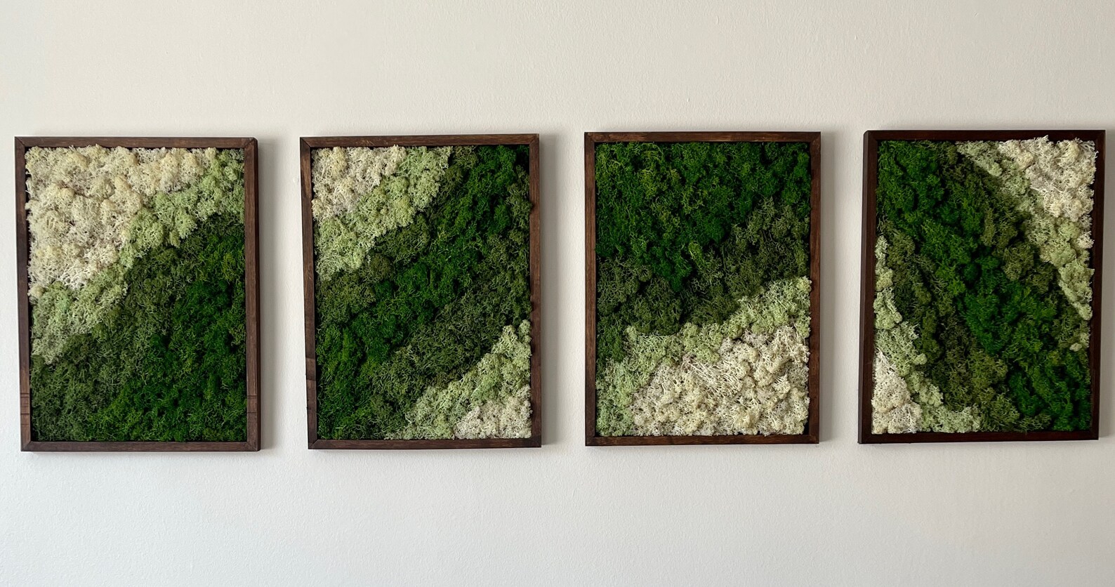 Moss Wall Art Reindeer Moss Wall Decor Moss Wall Art Set Etsy