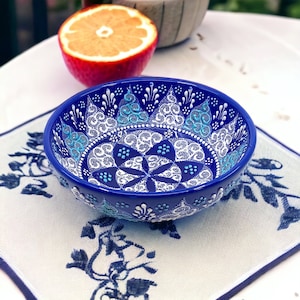 5.9'' Ceramic Bowl, Handmade Ceramic Bowl, Decorative Turkish Bowl, Ceramic Serving Bowl, Jewellery Bowl image 1