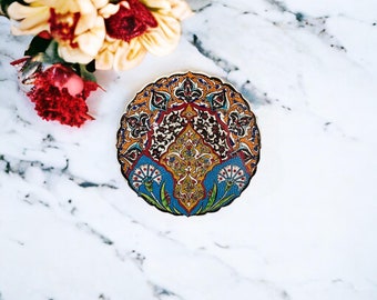 7''Traditional Decorative Ceramic Plate, Turkish Plate, Decorative Wall Plate, Handmade Plate, Specially Designed Unique Products