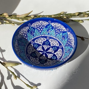5.9'' Ceramic Bowl, Handmade Ceramic Bowl, Decorative Turkish Bowl, Ceramic Serving Bowl, Jewellery Bowl image 2