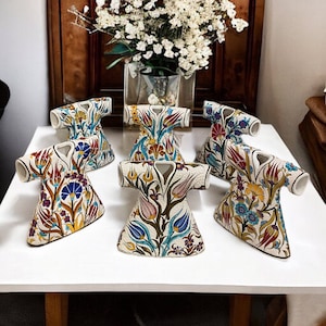 7.8'' Ceramic Rumi Caftan, Traditional Turkish Ceramic Decor Caftan, Office Decorative Caftan, Home Decor Ceramic image 1