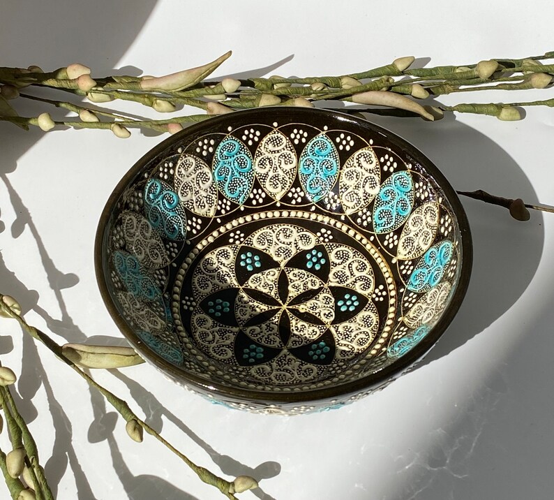 5.9'' Ceramic Bowl, Handmade Ceramic Bowl, Decorative Turkish Bowl, Ceramic Serving Bowl, Jewellery Bowl image 4