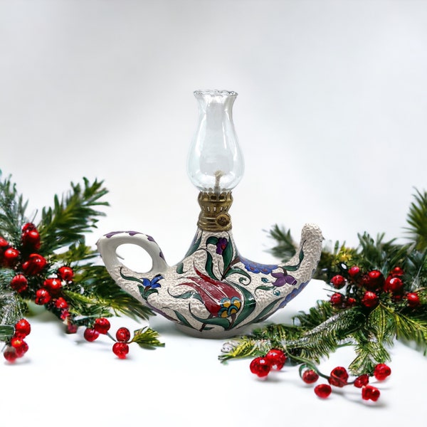 25 cm handgemachte keramische Aladdin-Lampe, magische Aladdin-Lampe, keramische Gaslampe, keramische Öllampe, spezielle Sammlungslampe, Hauptdekorlampe