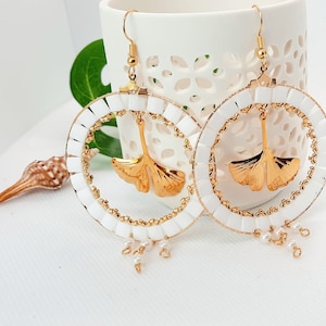 GINKGO Women&#39;s ginko hoop earrings