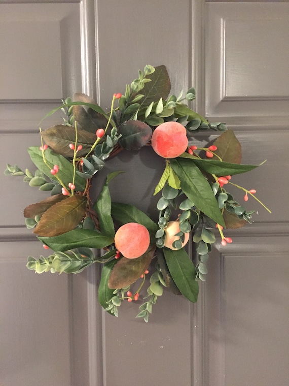 Peach Wreath for Front Door Small Peach Fruit Wreath