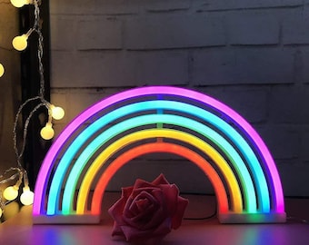 Custom Neon Sign | Rainbow LED Light, Personalized Decor