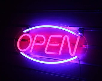 Custom Open Neon Sign | Personalized LED Wall Decor