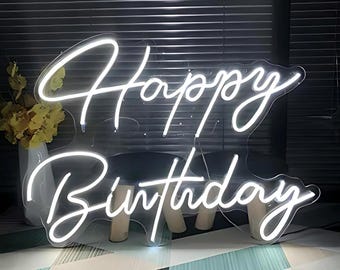 Personalized Happy Birthday Neon Sign – 3D LED Acrylic Party Decor