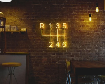 Car Gearbox LED Neon Sign, Automotive Garage Wall Decor