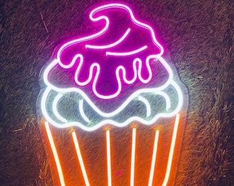 Custom Cupcake LED Neon Sign – Bedroom Decor, Sweet Art