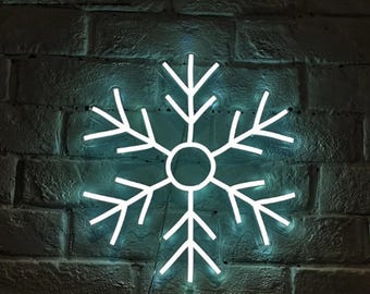 Snowflake Neon Sign – Custom Winter Decor Light