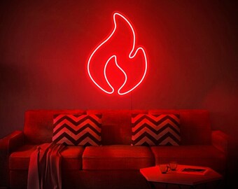 Flame Neon Sign | Custom Logo, Home Wall Decor