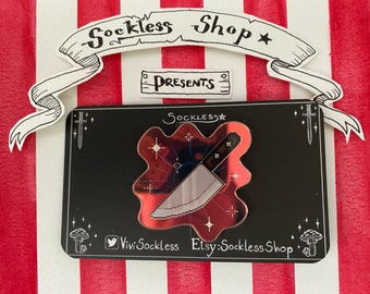 Pixel Knife Acrylic Pin