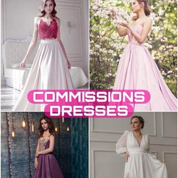 Commissions Dresses for Wedding, Commissions Prom Dresses, Dress Celebrating