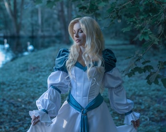 Swan Princess Cosplay Dress: Corset dress with velvet elements