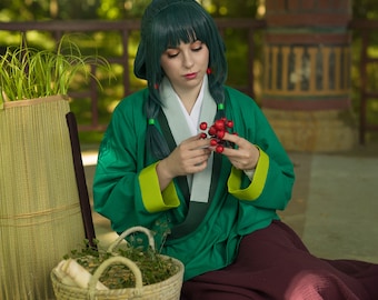 Custom Sewn Anime Mao Cosplay: Green Kimono Costume
