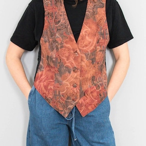 Vintage vest old pink orange 90s