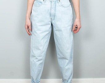 High Waist Jeans Vintage Hellblau 90er Jahre Denim Baumwolle