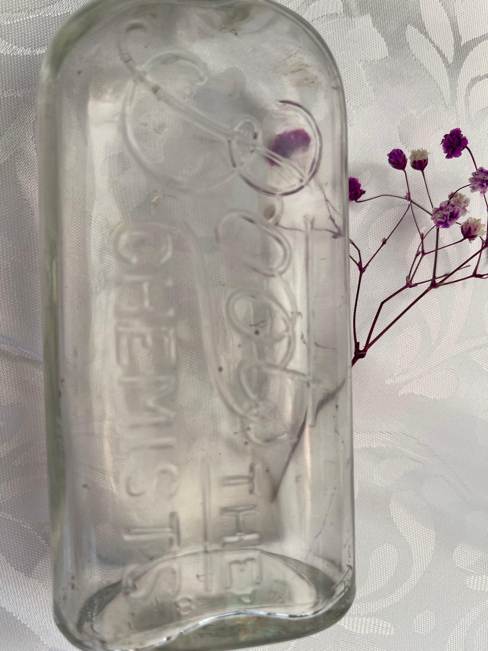 Boots The Chemist Clear Glass Bottle Druggist Bottle Etsy