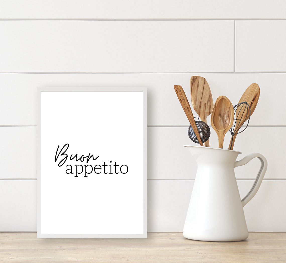 Buon Appetito Kitchen Wall Art Kitchen Decor Italian Etsy