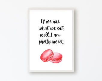 Macaron Kitchen Wall Art, Kitchen Decor, Food Print, Macaron Print