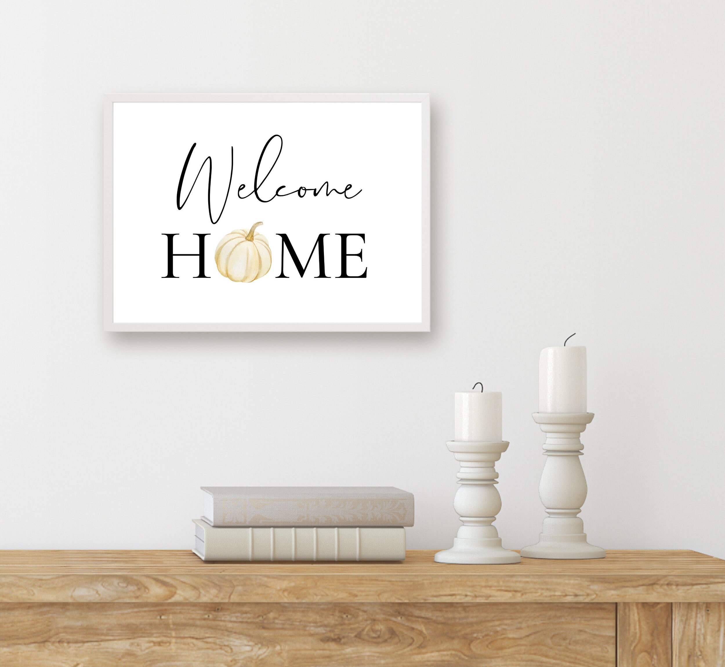 Welcome Home Printable, Fall Wall Art, Autumn Home Decor, Pumpkin Wall ...