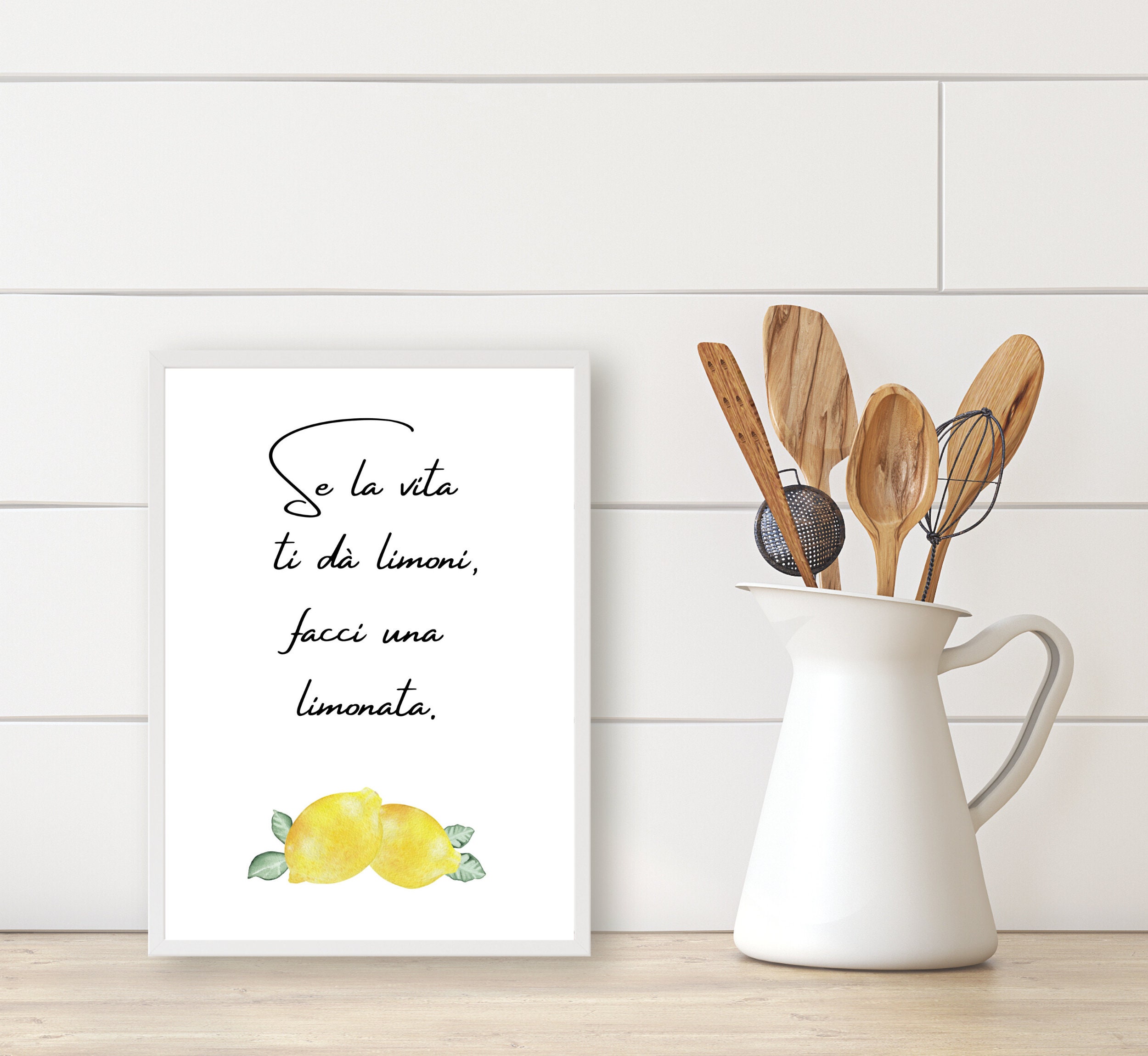 Stampa artistica su tela con stampa moderna When Life Gives You Lemons Make Lemonades, decorazione artistica da parete, 60 x 80 cm, senza cornice, 60 x 80 cm