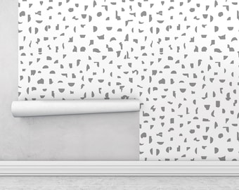 Hand Printed Metallic Wallpaper | Modern Geometric Dot Design
