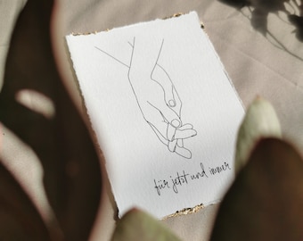 Wedding congratulations card | Simple wedding card for the bride and groom | Greeting card | Postcard DIN A6