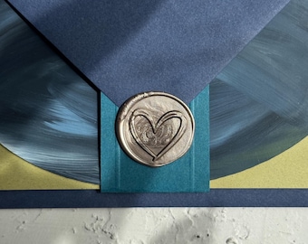 Ready-made seal for cards or gifts | elegant | wedding seal | wax seal | self-adhesive with adhesive dot | card seal