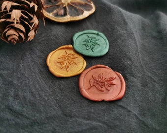 Seal for card or gift | floral | Wax seal | self-adhesive with adhesive dot | finished seal