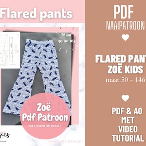 Modello di cucito per pantaloni a zampa d'elefante per bambini. Modello di cucito in PDF con tutorial video!