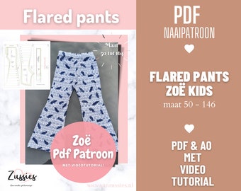 Naaipatroon Flared Pants voor kindern. PDF naaipatroon met videotutorial!