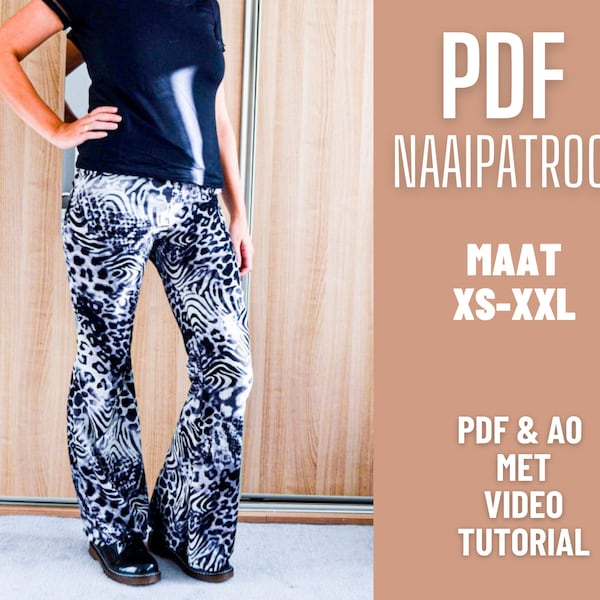 Flared pants pdf naaipatroon voor beginners! Naai nu jouw eigen Flared pants