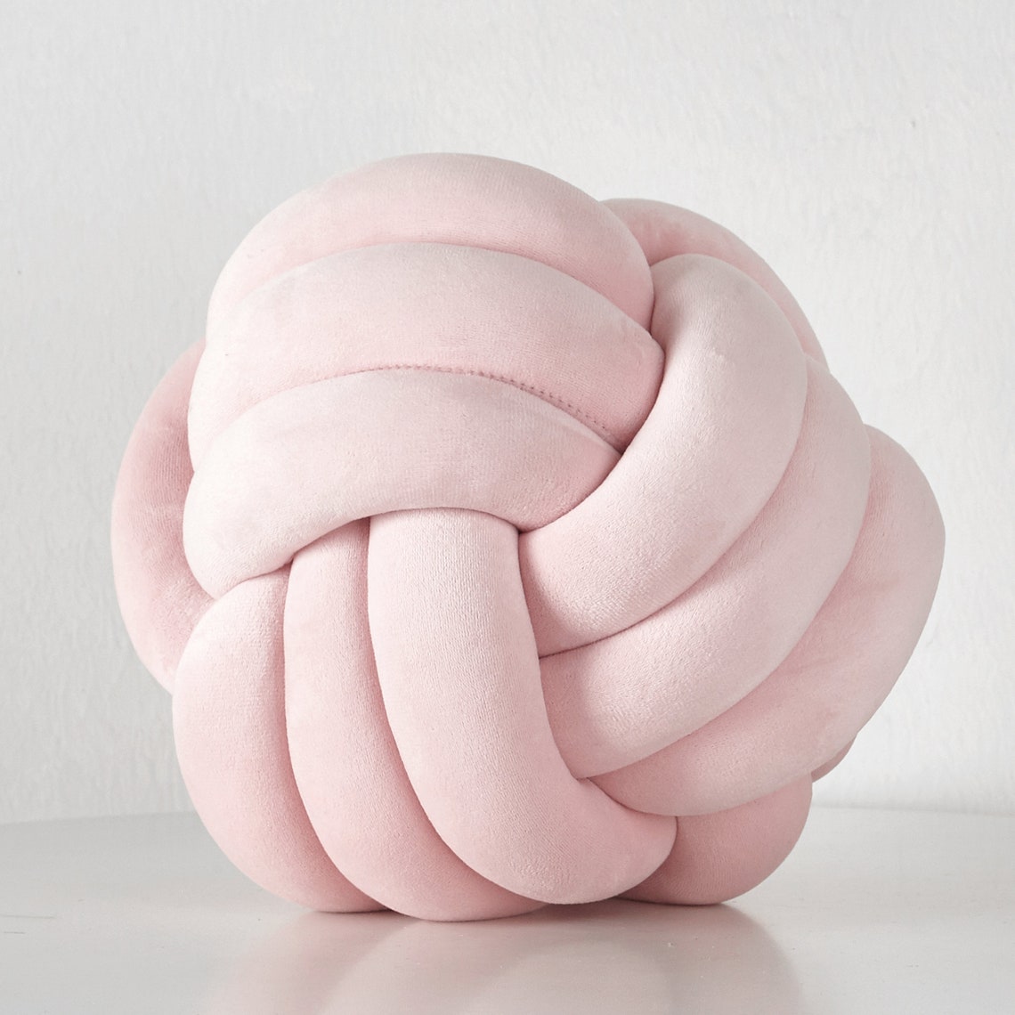 Velvet Knot Ball Pillow Baby Pink Home Décor Contemporary Etsy