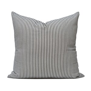 Radisson Black/White Striped Jacquard Throw Pillow Cover. Farmhouse Pillow. Neutral Home Accent Pillow 20"x20" - Pillow Cover Only