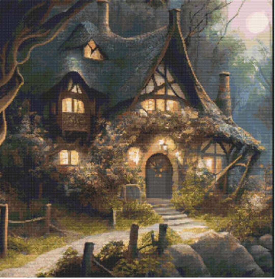 Cozy Cottage Full Coverage Counted Cross Stitch Pattern PDF (Instant ...